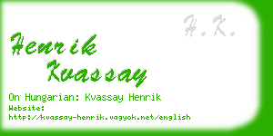 henrik kvassay business card